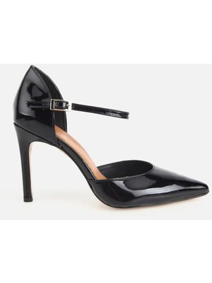 Hotiç 01AYH321930A100 KADIN Rugan Deri Siyah Bilekten Bağlamalı Stiletto