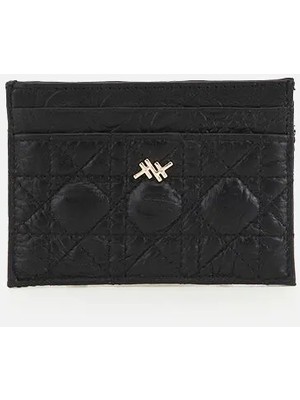 Hotiç 05CUH311150A100 KADIN Deri Siyah Dikiş Detaylı Kartlık