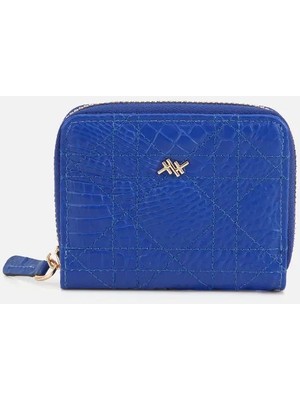 Hotiç 05CUH311140A640 KADIN Deri Mavi Mini Kroko Cüzdan