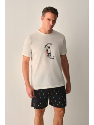 Suwen Skate Erkek Şort Pijama Takımı