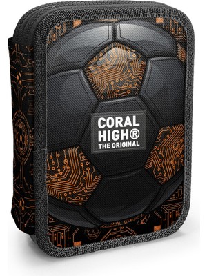 Coral High Kids Futbol Desenli Çift Katlı Kalem Çanta 31106