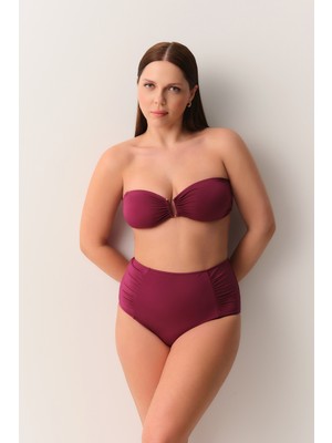 Suwen Yüksek Bel Pileli Bikini Alt