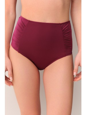 Suwen Yüksek Bel Pileli Bikini Alt