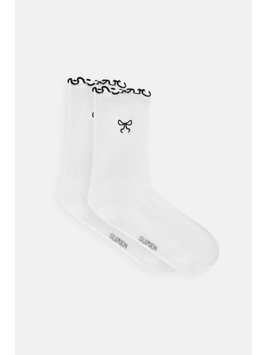 Suwen Frill Ribbon Soket Çorap