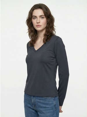 Loft Slim Crop Fit Kadın Tshirt U.kol