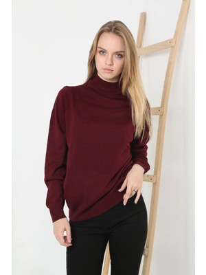 MidasTech Yarım Boğaz Triko Kazak- Bordo