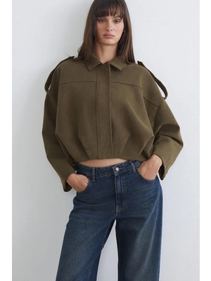 Famoda Kadın Süet Apoletli Bomber Ceket