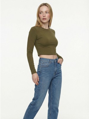Loft Slim Crop Fit Kadın Tshirt U.kol