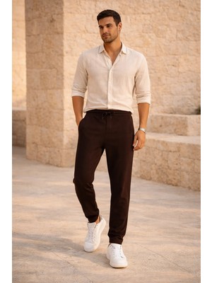 Valiberta Herbert Nova Pike Kumaş Regular Fit Jogger Erkek Pantolon- Kahve