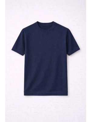 Valiberta Kwon Bisiklet Yaka Basic Kısa Kollu Ince Triko Erkek T-Shirt - Lacivert