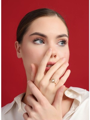 Sembol Gold 14 Ayar Altın Opal Taşlı Yüzük Maide