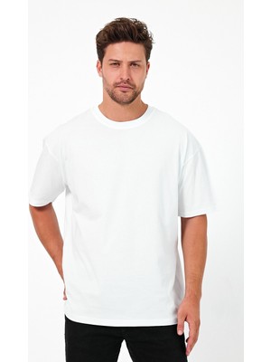Sedirli Unısex Baskısız Oversize Büyük T-Shirt Pamuklu Penye Kumaş