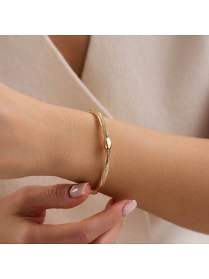 Sembol Gold 14 Ayar Italyan Esnek Burgu Altın Bileklik 1,40 gr I 4mm