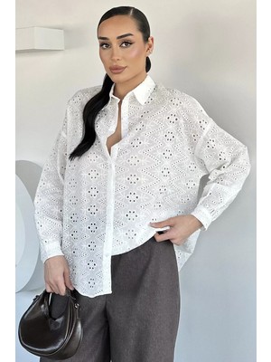 Gülseli Kendinden Desenli Gömlek P-00020769