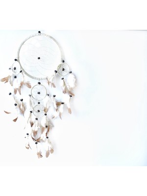 Miamantra Üç Gözlü Beyaz Rüya Kapanı / Dreamcatcher (16,5 cm çap)