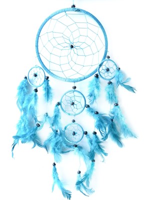 Miamantra Üç Gözlü Turkuaz Rüya Kapanı / Dreamcatcher (16,5 cm çap)
