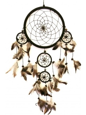 Miamantra Üç Gözlü Siyah Rüya Kapanı / Dreamcatcher (16,5 cm çap)