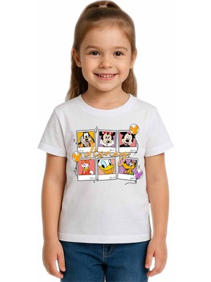 Sedirli Unisex Disney Baskılı Çocuk Tişört Pamuklu Penye Kumaş