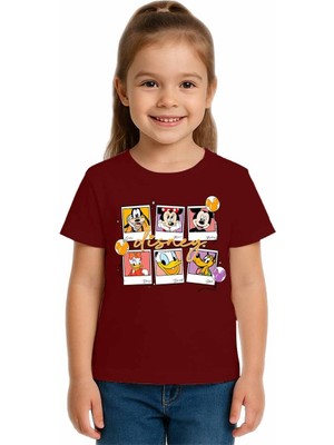 Sedirli Unisex Disney Baskılı Çocuk Tişört Pamuklu Penye Kumaş