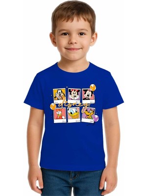 Sedirli Unisex Disney Baskılı Çocuk Tişört Pamuklu Penye Kumaş