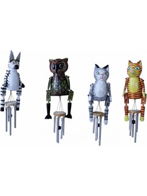 Alfa Life Marketing Ahşap Hayvan Figürlü Rüzgar Çanı Model 2