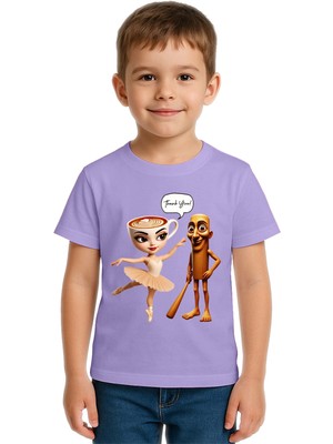 Sedirli Unisex Brainot Baskılı Çocuk Tişört Pamuklu Penye Kumaş