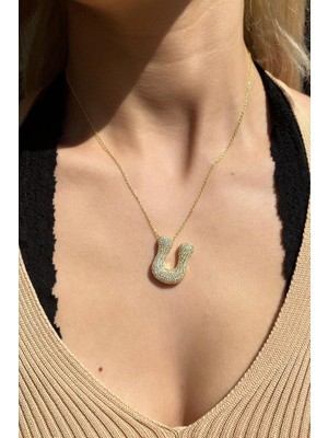 Spossy Silver Jewelry Bombeli U Harf Kolye