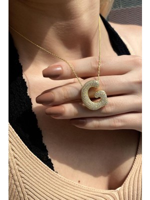 Spossy Silver Jewelry Bombeli G Harf Kolye