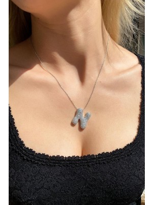 Spossy Silver Jewelry Bombeli N Harf Kolye