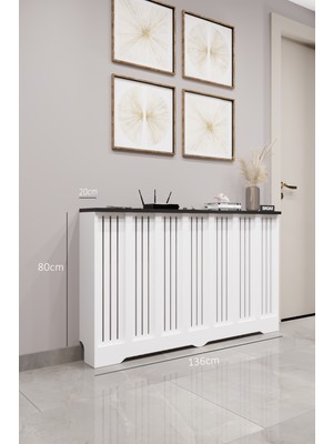 Bagax Efes Model, Beyaz Üstü Siyah Renk,iç Ölçü 136 cm Dış Ölçü 140 cm Petek Kaplama, Dresuar