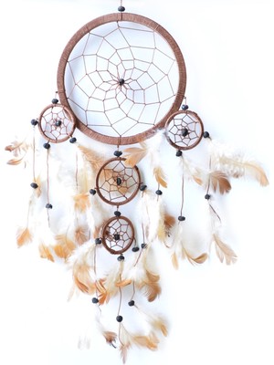 Miamantra Üç Gözlü Kahverengi Rüya Kapanı / Dreamcatcher (16,5 cm çap)