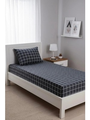 Üntaş Life Füme 100 x 200 cm  Tek Kişilik Lastikli Çarşaf +1 Adet Yastık Kılıfı  Ecminikarofümeçrşftk
