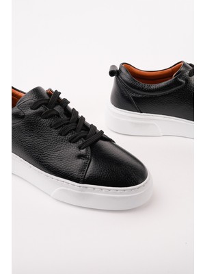 Muggo Leons Hakiki Deri Erkek Kalın Taban Bağcıklı Günlük Casual Sneaker