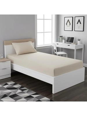 Üntaş Life Düz Skahve 100 x 200 cm  Tek Kişilik Lastikli Çarşaf +1 Adet Yastık Kılıfı  Ecdüzs.kahvetek