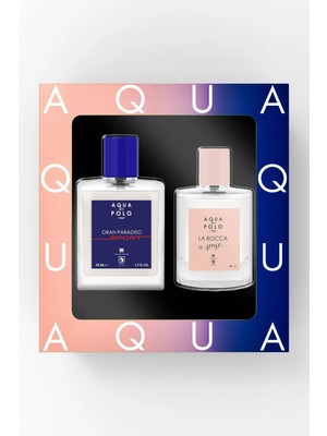 Aqua Di Polo 1987 EDP Parfüm Seti – La Rocca Sense Çiçeksi & Gran Paradiso Sport Ferah, 2×50 ml Unisex Lüks Hediye Kutusu