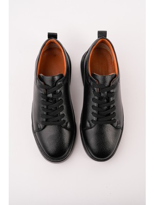 Muggo Leons Hakiki Deri Erkek Kalın Taban Bağcıklı Günlük Casual Sneaker