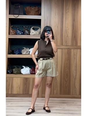 Vazıradk Kalın Biritli Mini Şort