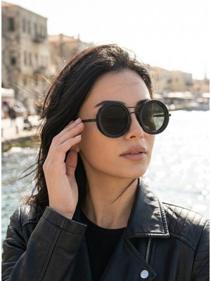 Bosile Ayarlanabilir Nd 2-400X Filtreli Yuvarlak Güneş Gözlüğü - Kademeli Kararan Polarize Retro Gözlük