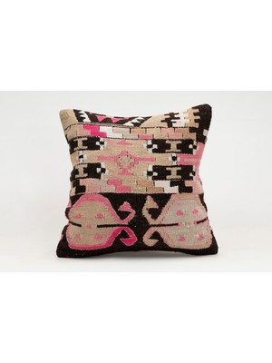 Kilim Wholesale El Yapımı Kilimden Yapılmış Vintage Kırlent Kılıfı, Yün, 40X40 cm