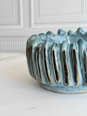 Rossev Turkuaz Kafes Dekoratif Tabak 2 Parça