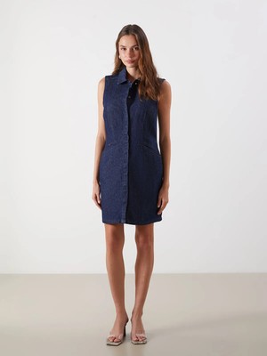 Lc Waikiki Yeni Sezon Gömlek Yaka Jean Elbise