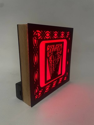 Spiderman Temalı Ahşap Dekoratif Gece Lambası