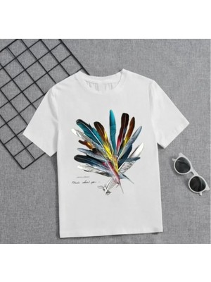 Indispensablely Kız Çocuk Baskılı T-Shirt - Beyaz