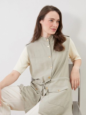 Lc Waikiki Yeni Sezon Hakim Yaka Büzgülü Kadın Yelek