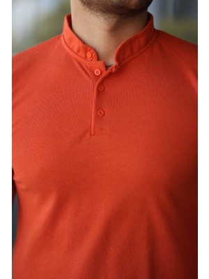 Indispensablely Erkek Hakim Yaka Dokuma Pamuklu Kumaş Kısa Kollu Tişört