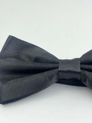 Ars Magic Box Siyah Düz Erkek Saten Kumaş Papyon