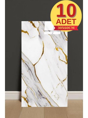 Renkli Duvarlar 10 Adet 30X60CM Yaldız Mermer Desen Yapışkanlı Köpük Duvar Paneli Kağıdı Banyo,tezgah Arası LS6010