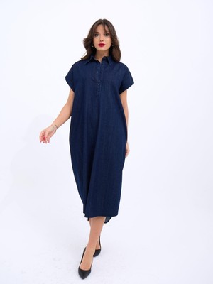 Buğrahayalin 7348 Kot Elbise-Mavi