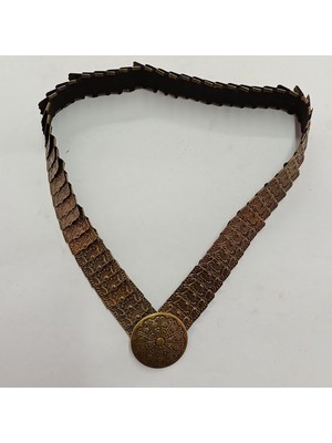 Ağırsoy Lastikli Kadın Kemeri, Metal Pullu, Eskitme Boyu 70 cm En Gergin Hali 90 cm