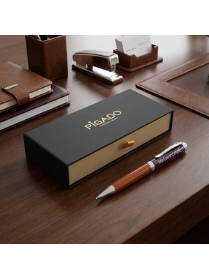 Pigado Isme Kişiye Özel Çevirmeli Ahşap Gövdeli Metal Tükenmez Kalem